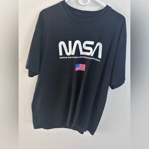 Anti Social Social Club Black NASA Graphic Tee with American Flag